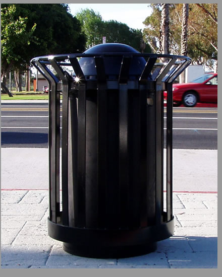 36 gallon wrought iron trash receptacle